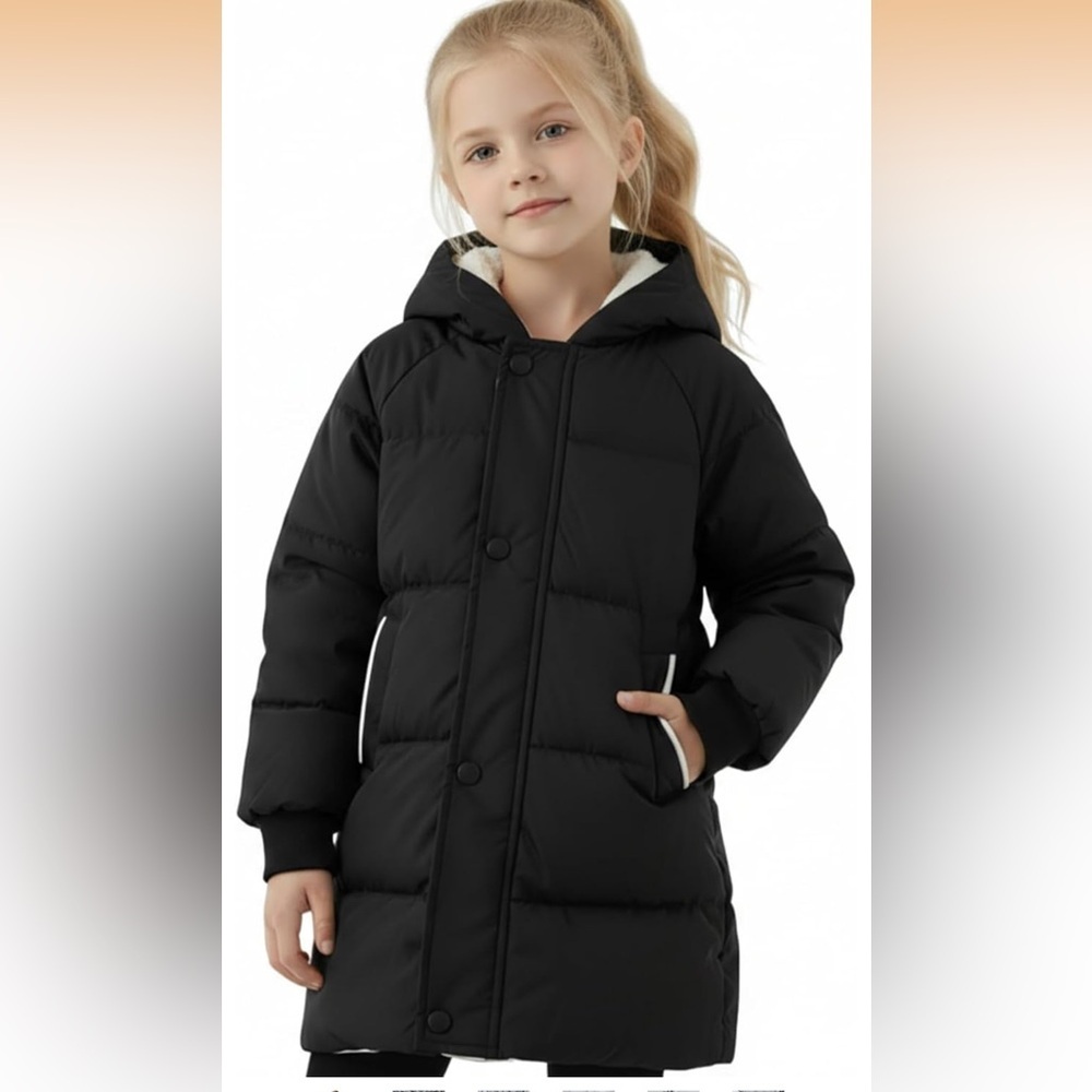 Puffer Jacket Black Hooded Lightweight Padded. 338/4-5 yrs and 311-5-6 yrs-C
